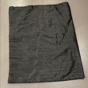 Dolce & Gabbana Black Satin Logo Dust Bag